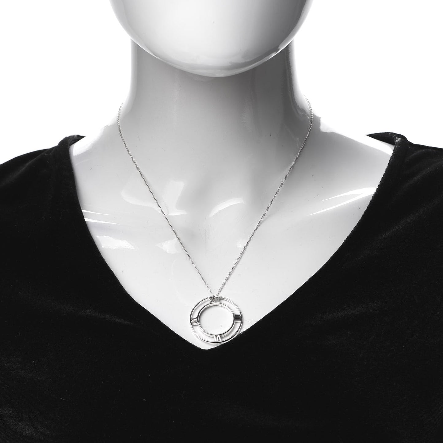 Sterling Silver Large Atlas Open Pendant Necklace