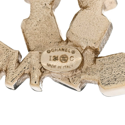 Chanel Baguette Crystal Logo CC Earrings Gold 4 of 5