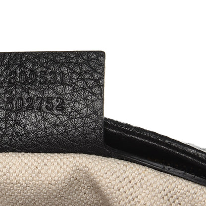 Gucci Pebbled Calfskin Medium Twill Shoulder Bag Black 7 of 7