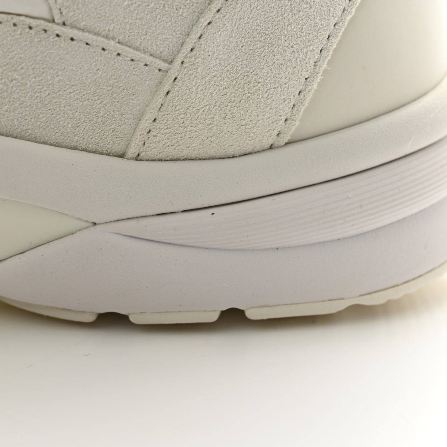 Nylon Calfskin Suede Fabric CC Sneakers 39.5 White