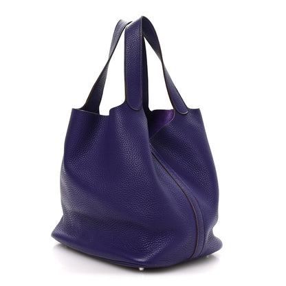 Hermes Taurillon Clemence Picotin Lock 26 GM Iris 2 of 11