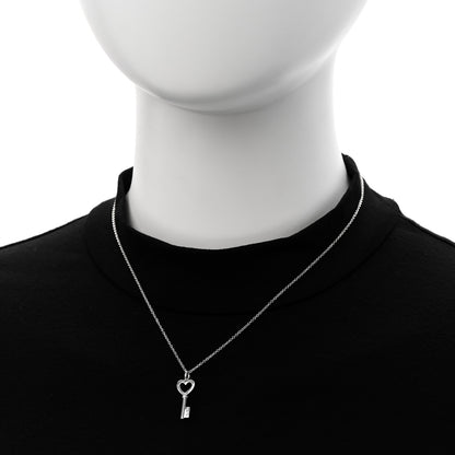 Tiffany Sterling Silver Mini Heart Key Pendant Necklace 2 of 5