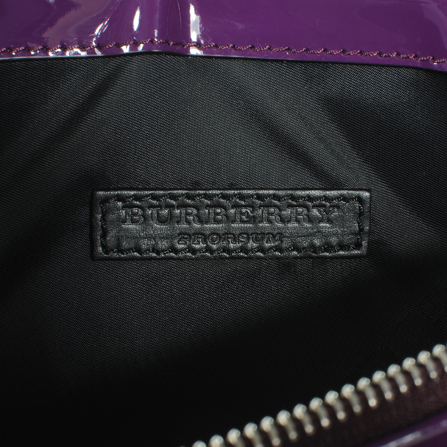 Patent Bridle Calfskin Clutch Bag Purple