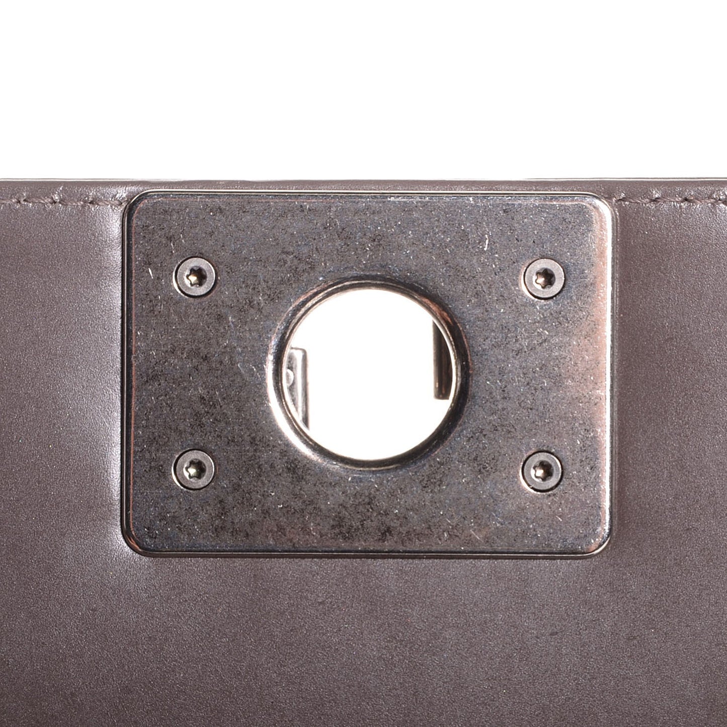 Glazed Calfskin Large Boy Flap Grey