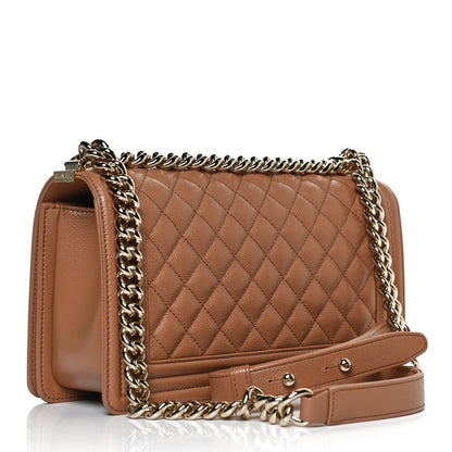 Chanel Caviar Quilted Medium Boy Flap Light Brown 3 of 13