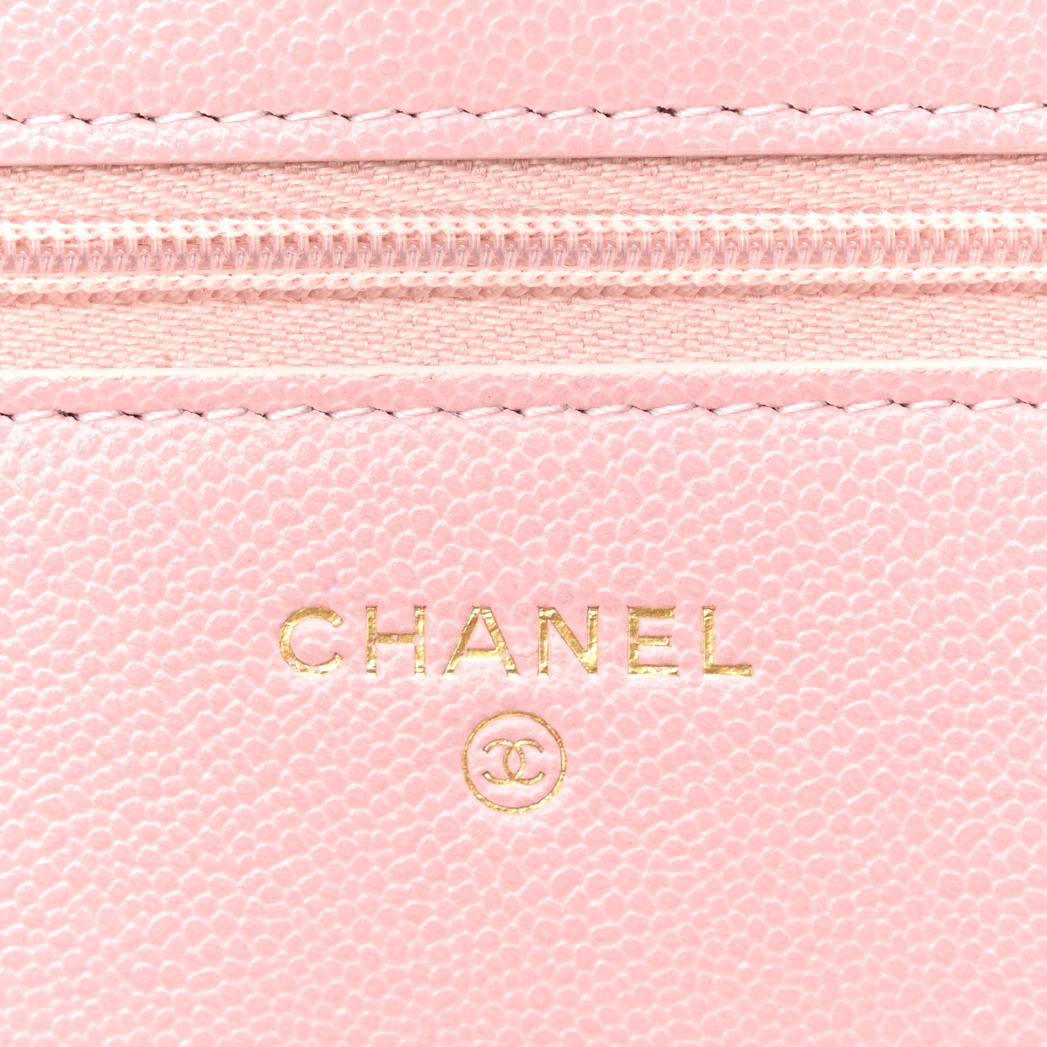 Chanel Caviar Quilted Studded CC Wallet on Chain WOC Light Pink 6 of 11
