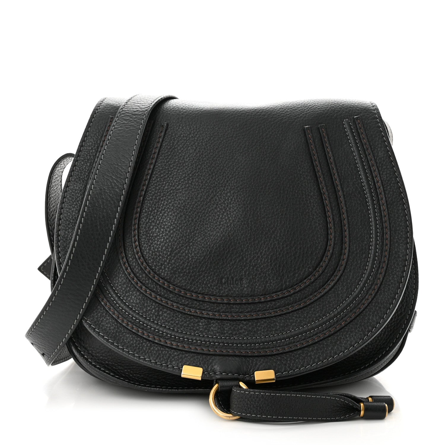 Chloe Calfskin Medium Marcie Round Crossbody Bag Black 1 of 11