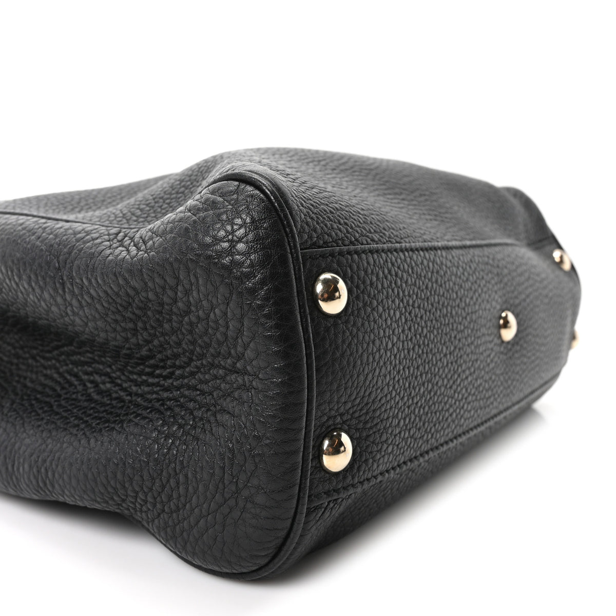 Calfskin Small Bamboo Shopper Tote Black