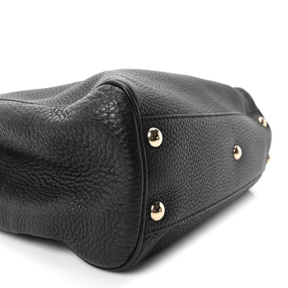 Gucci Calfskin Small Bamboo Shopper Tote Black 9 of 10