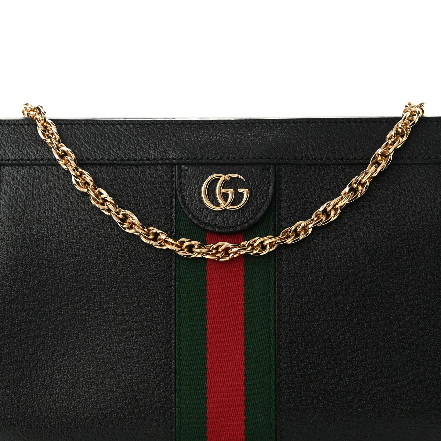 Calfskin GG Web Small Ophidia Chain Shoulder Bag Black