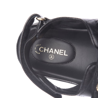Chanel Grained Calfskin Velcro Dad Sandals 40 Black 8 of 11