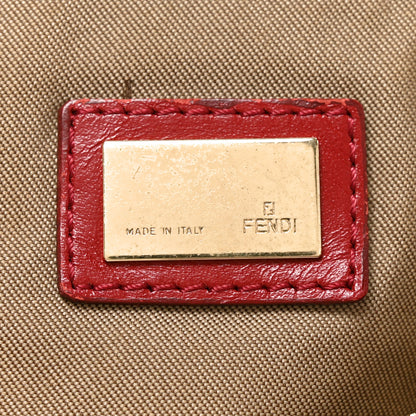 Fendi Zucchino Cuoio Chef Hobo Mogano Panna Rosso 6 of 10