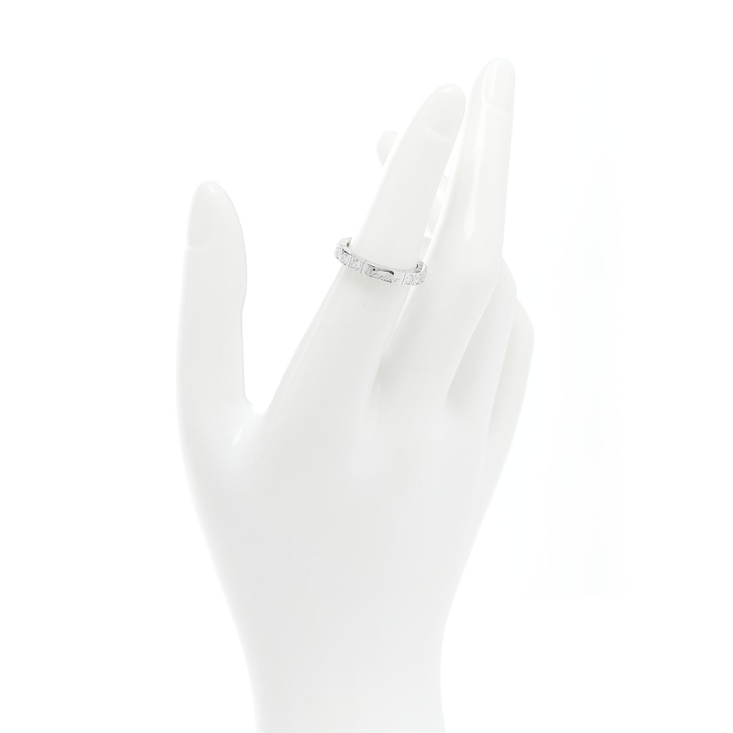 18K White Gold Diamond 3mm Lanieres Ring 51 5.75