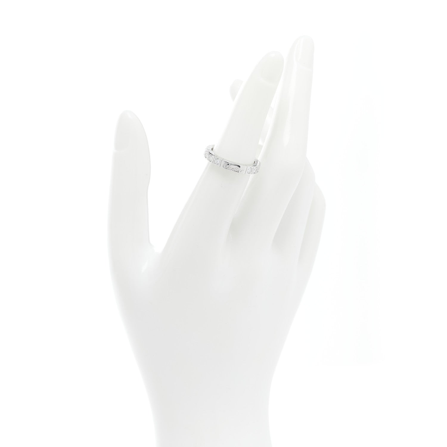 Cartier 18K White Gold Diamond 3mm Lanieres Ring 51 5.75 2 of 4