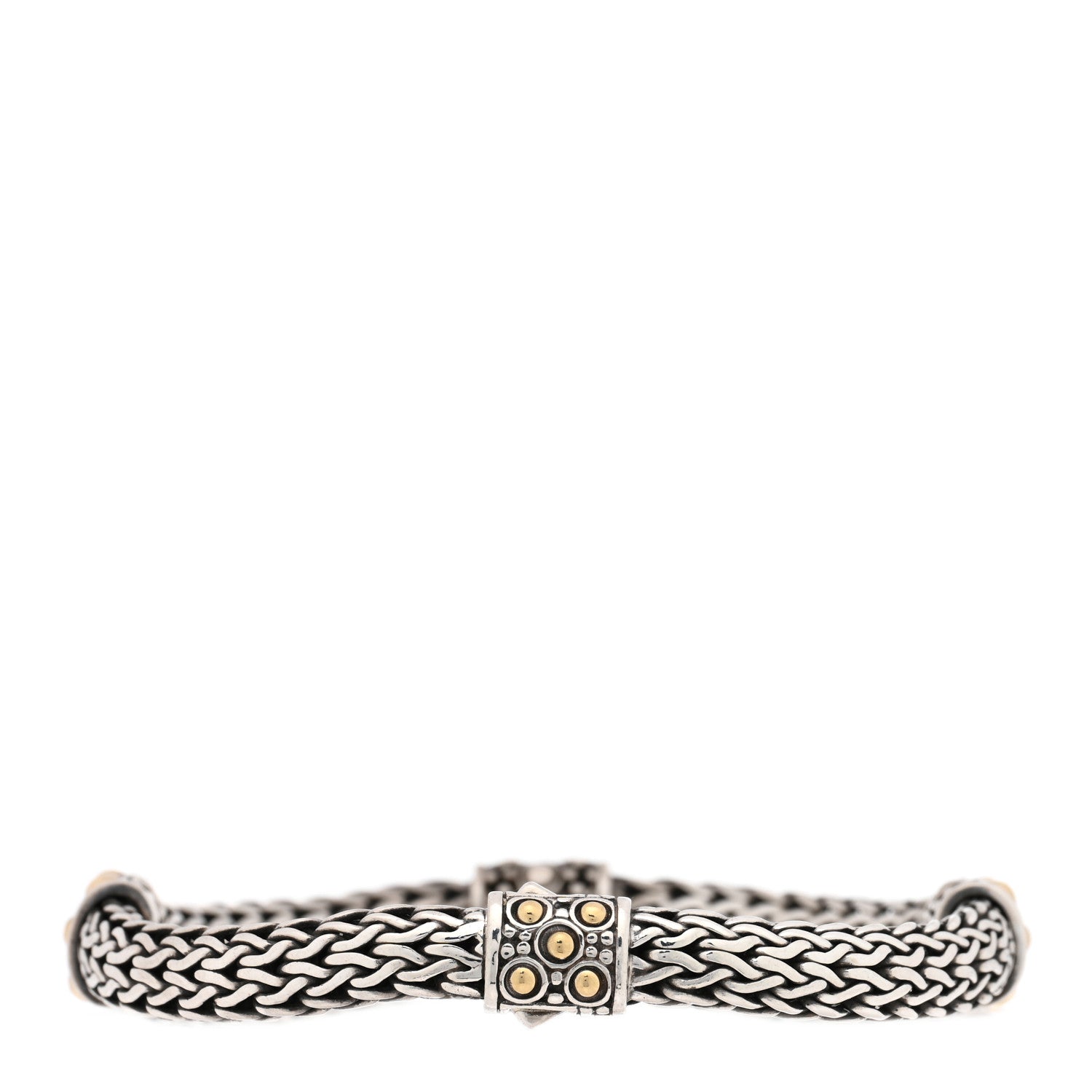 John Hardy Sterling Silver 18K Yellow Gold Four Station Dot Classic Chain Bracelet 2 of 3
