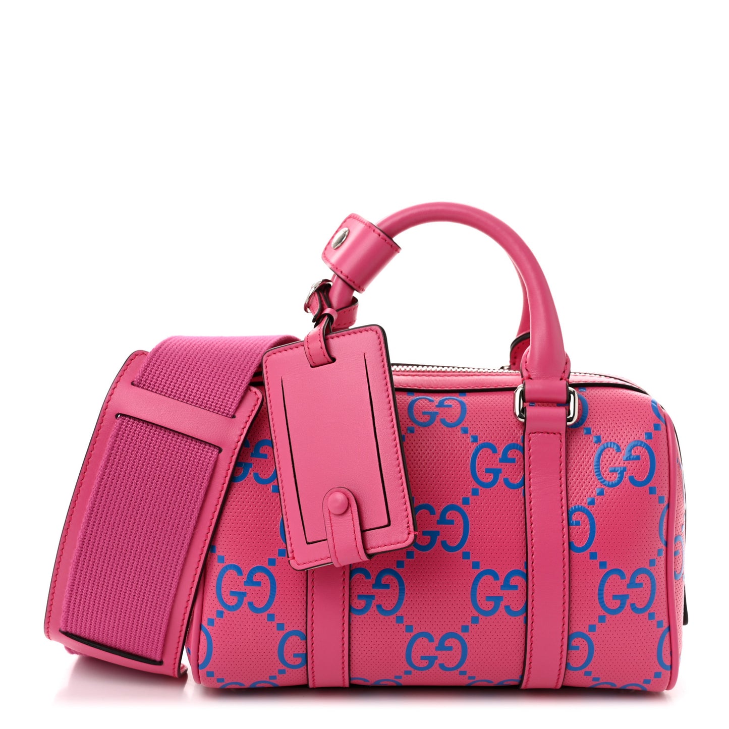 Calfskin GG Tennis Bi-Color Embossed Mini Duffle Bag Modern Fucsia Modern Blue