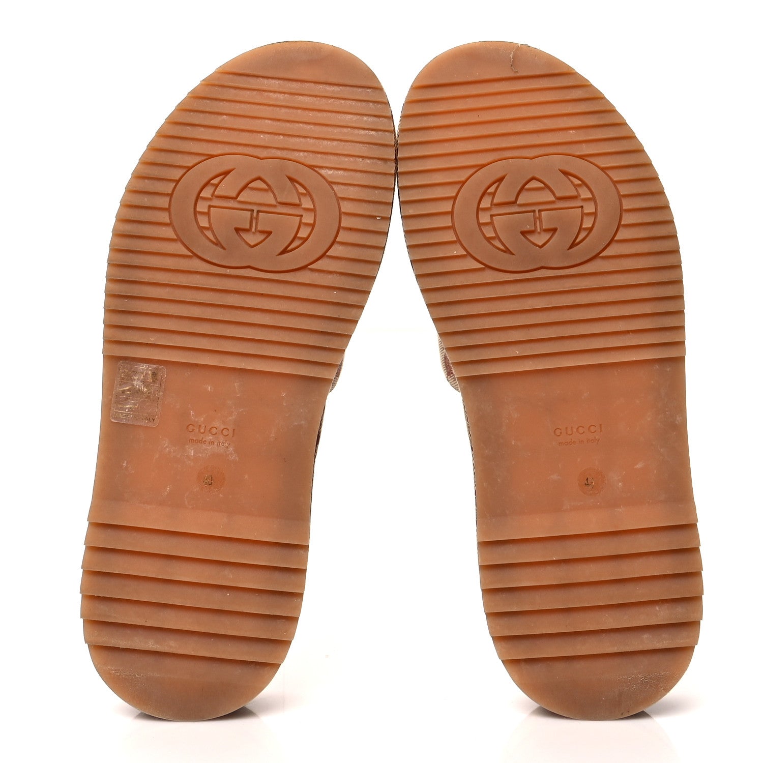 Gucci Canvas GG Monogram Angelina Platform Slide Sandals 40 Beige Ruggine 5 of 8