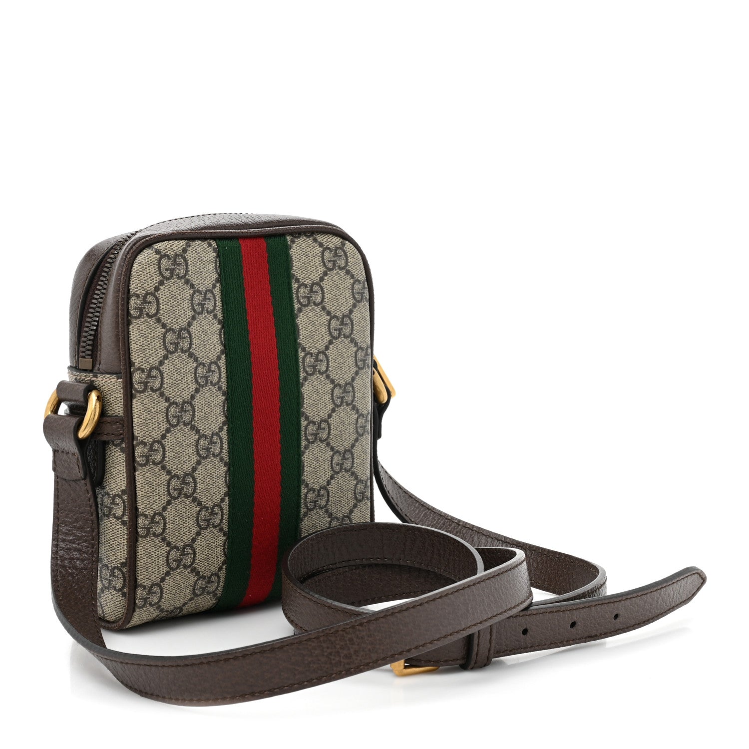 Gucci GG Supreme Monogram Web Mini Ophidia Messenger Brown 3 of 13