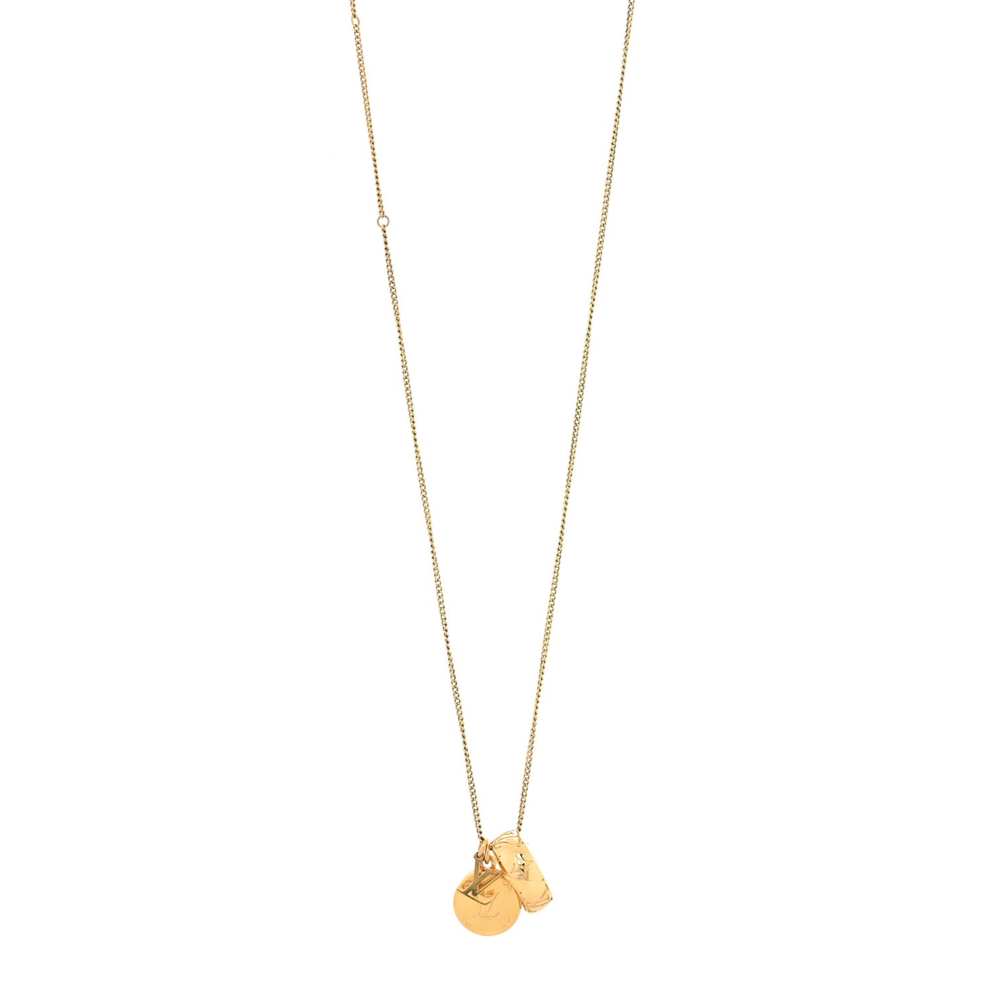 Monogram LV Charms Necklace Gold