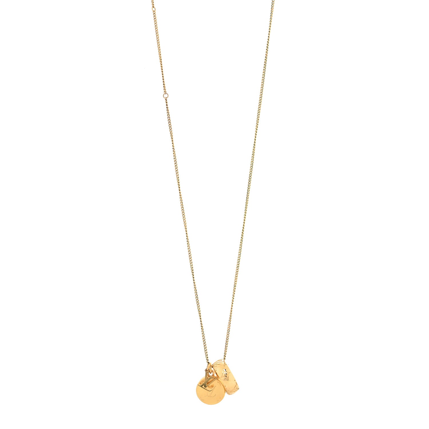 Louis Vuitton Monogram LV Charms Necklace Gold 1 of 3