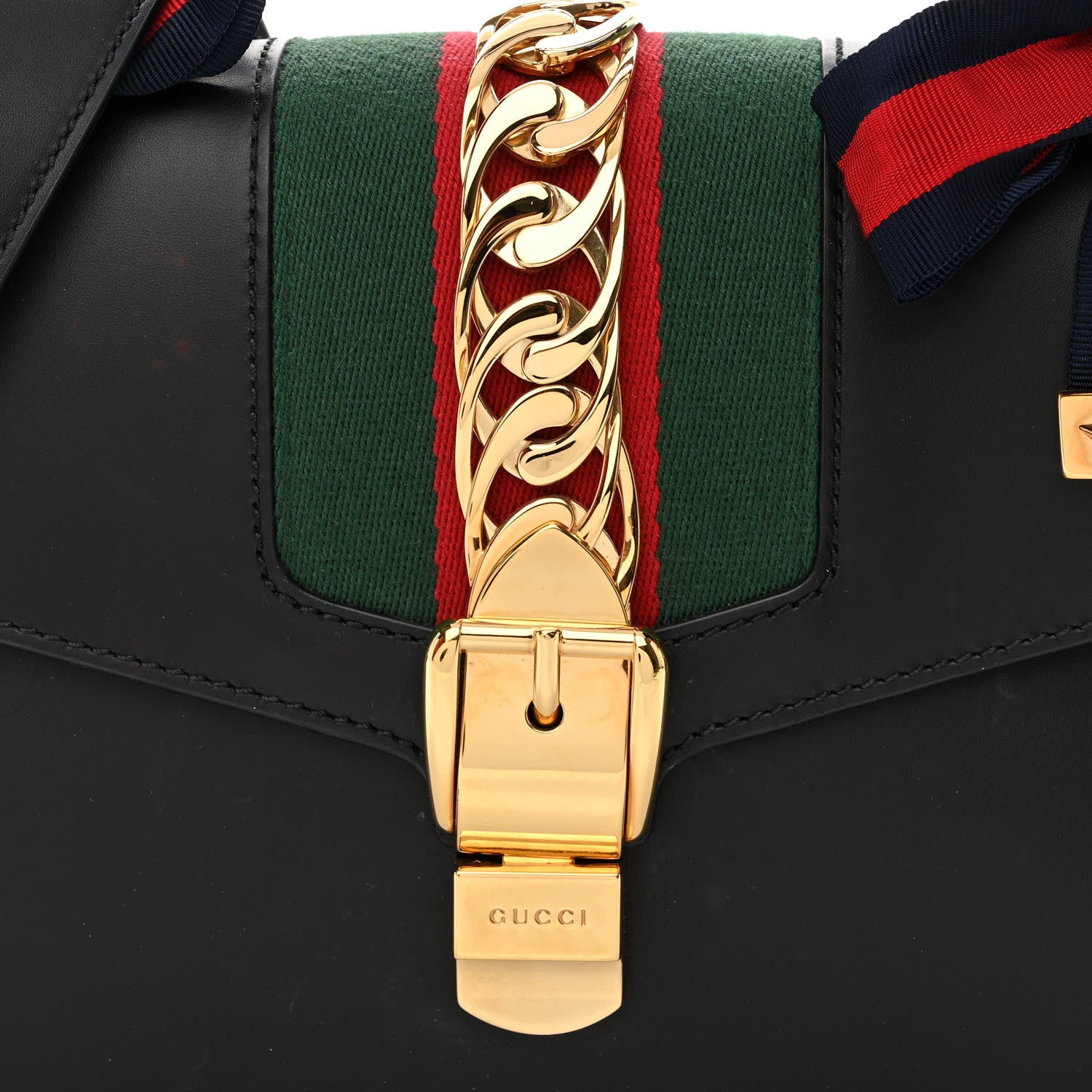Gucci Calfskin Small Sylvie Shoulder Bag Black 8 of 16