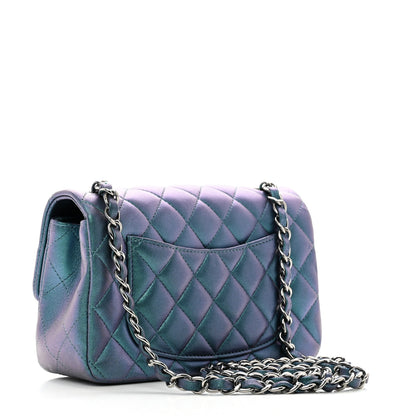 Chanel Iridescent Lambskin Quilted Mini Rectangular Flap Turquoise 3 of 10