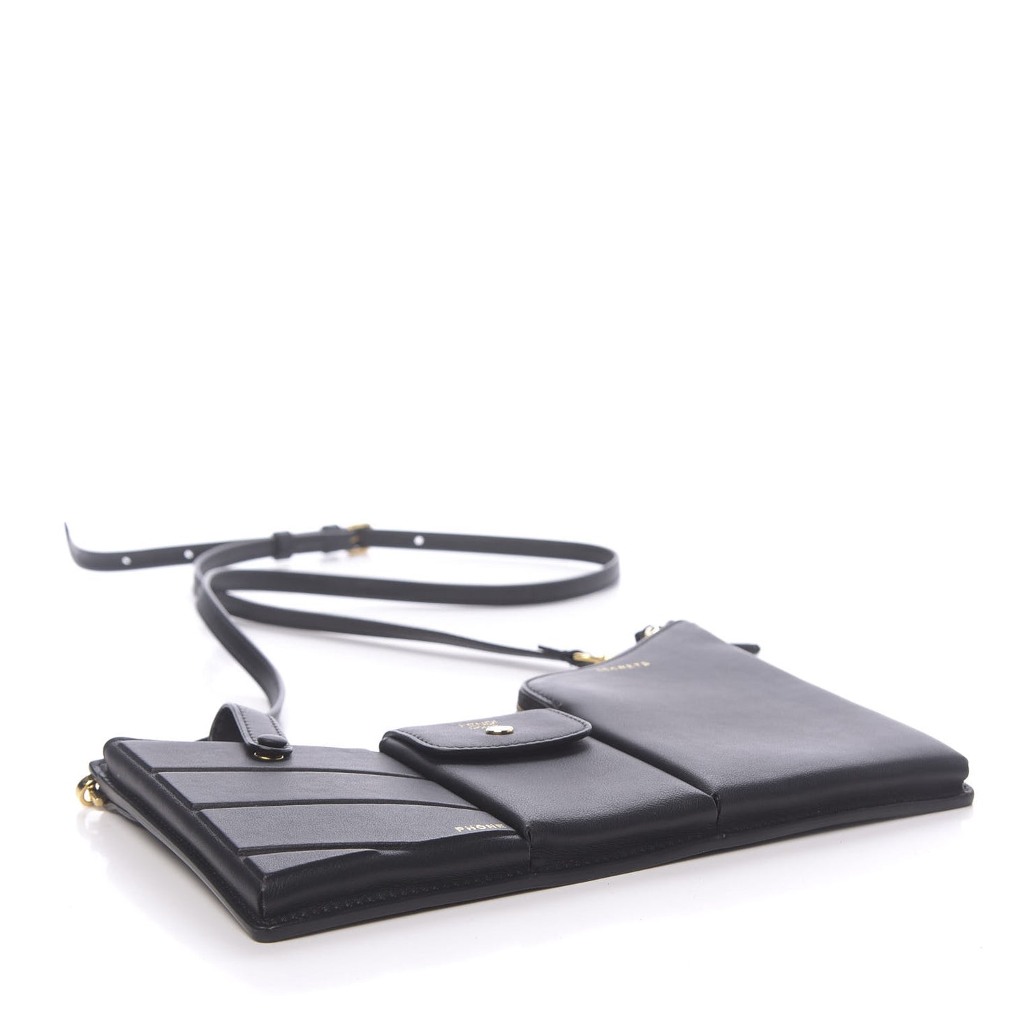 Vitello Grace 3 Pocket Mini Crossbody Bag Matte Black