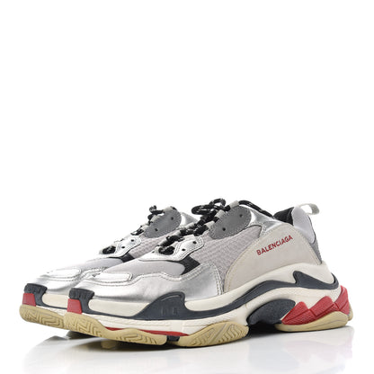 Balenciaga Mesh Nubuck Mens Triple S Sneakers 42 Black Argent 3 of 9