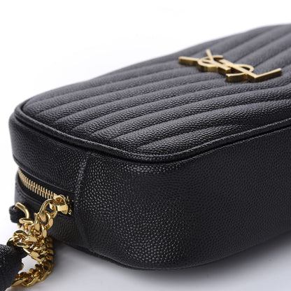 Saint Laurent Grain De Poudre Matelasse Monogram Mini Lou Camera Bag Black 6 of 11