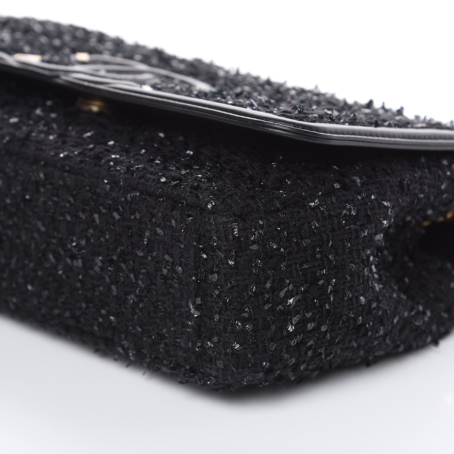 Tweed Calfskin Quilted Medium CC Filigree Flap Black