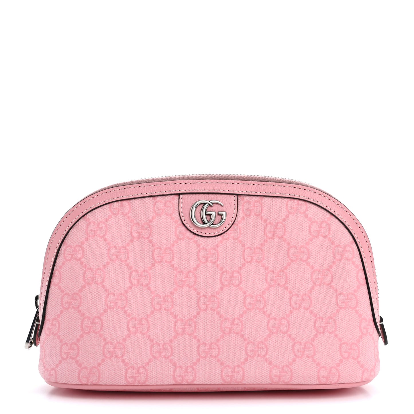 GG Supreme Monogram Textured Calfskin Large Ophidia Cosmetic Case  Pink