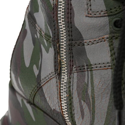 Miu Miu Crackled Calfskin Camo Print Womens Wedge Platform Combat Boots 37.5 Multicolor 12 of 14