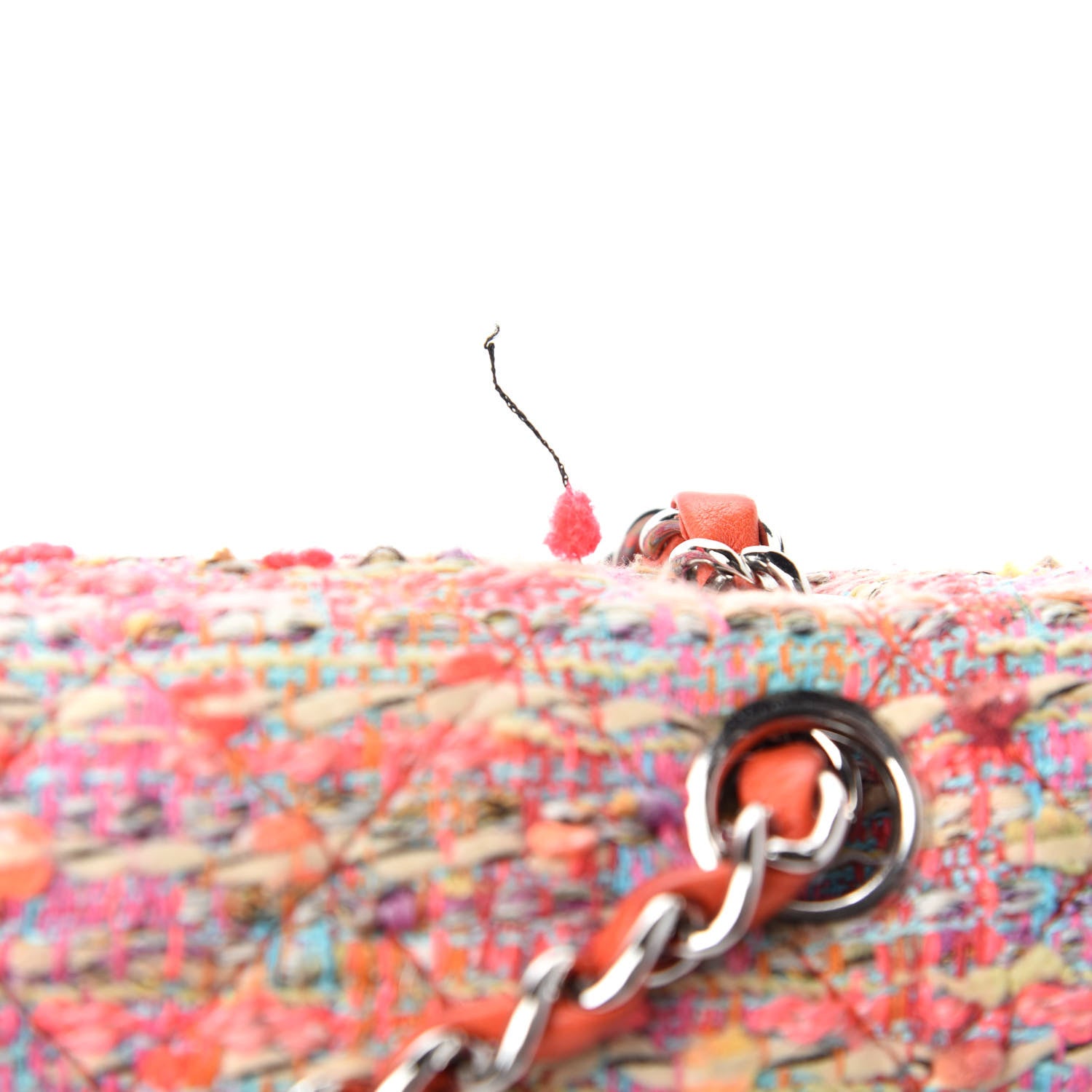 Chanel Tweed Quilted Medium Double Flap Pink 11 of 14