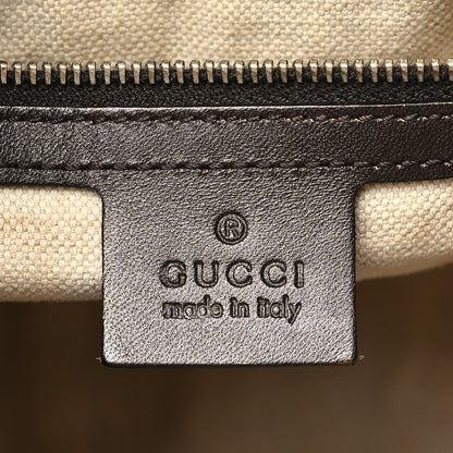 Gucci Monogram Selleria Calfskin Vintage Web Medium Boston Beige Ebony Cocoa 6 of 18