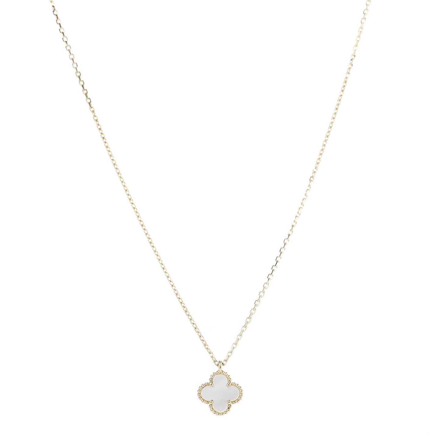 18K Yellow Gold Mother of Pearl Sweet Alhambra Pendant Necklace