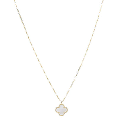 Van Cleef & Arpels 18K Yellow Gold Mother of Pearl Sweet Alhambra Pendant Necklace 1 of 7