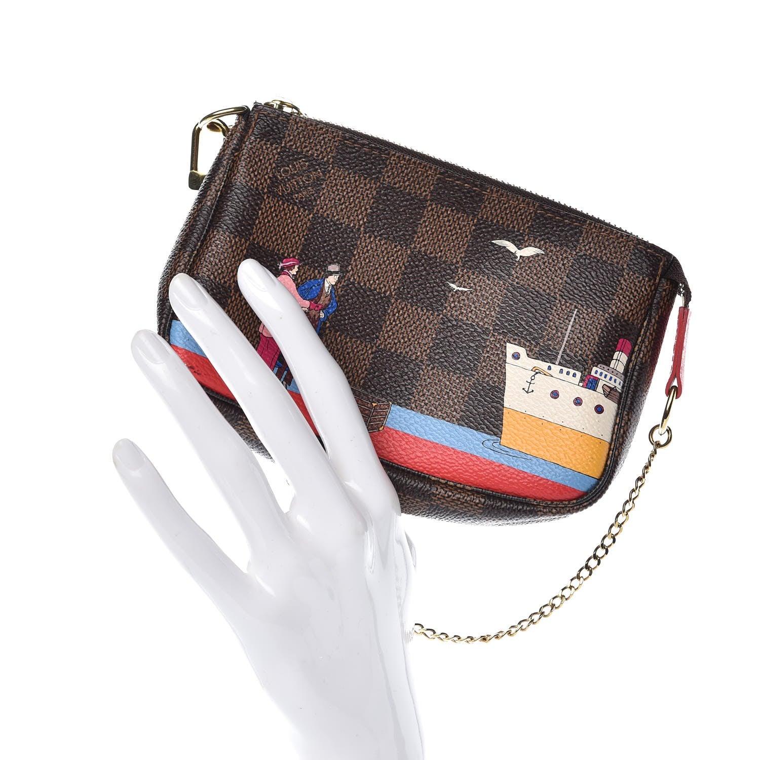 Louis Vuitton Damier Ebene 2016 Christmas Animation Mini Pochette Accessories 2 of 7