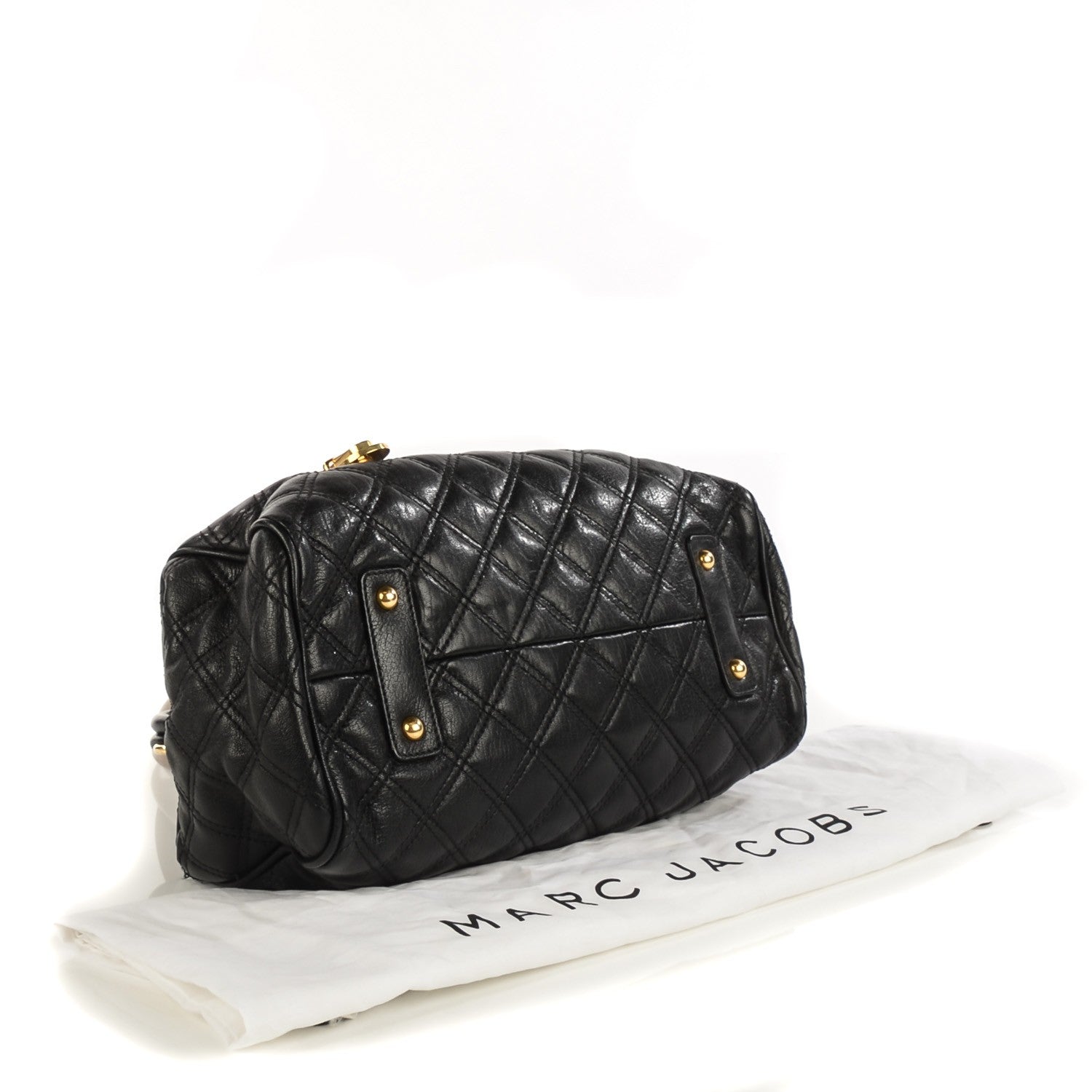 Marc Jacobs Lambskin Quilted Mini Manhattan Colorblock Stam Black Concrete 5 of 10