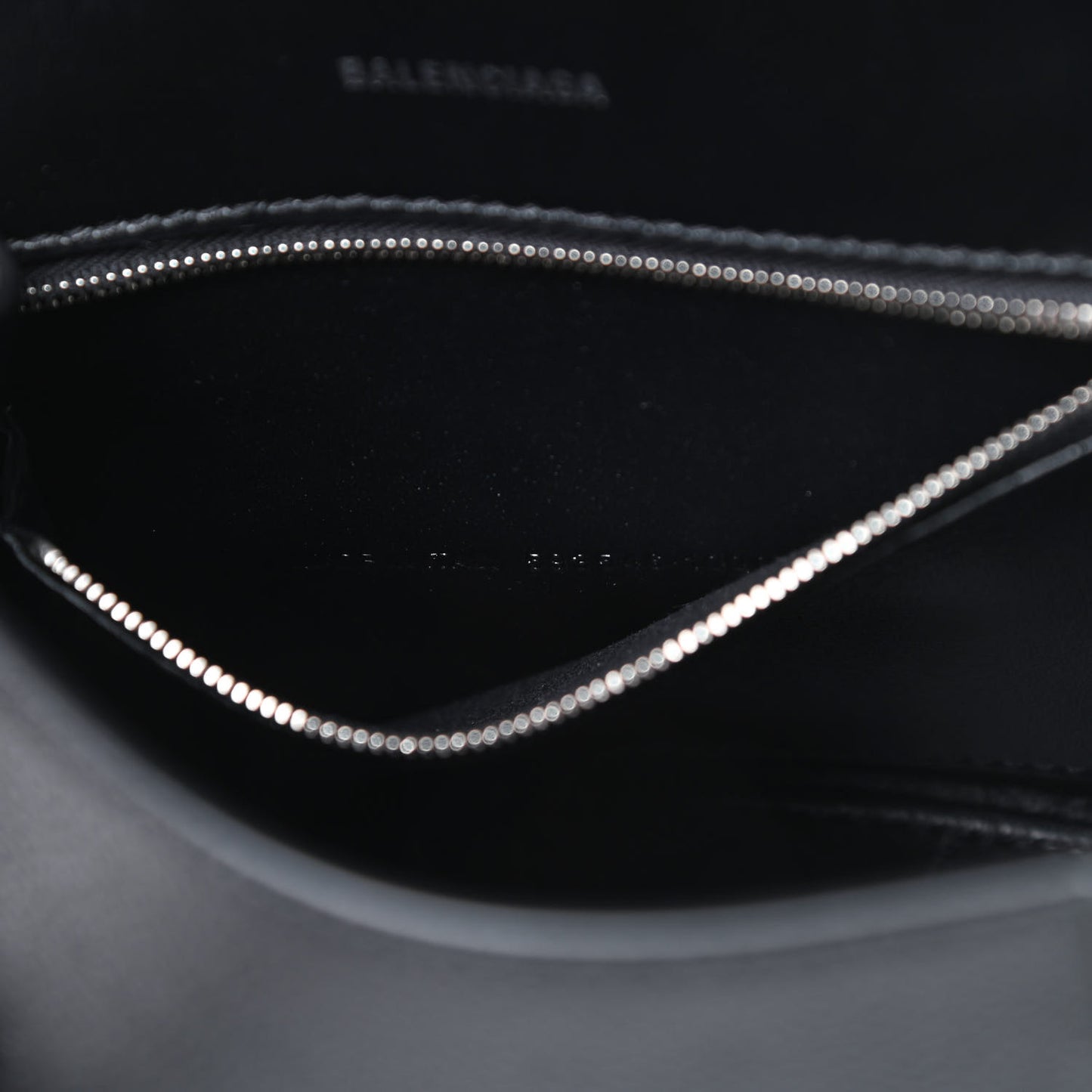 Grained Calfskin Small Hourglass Top Handle Bag Black