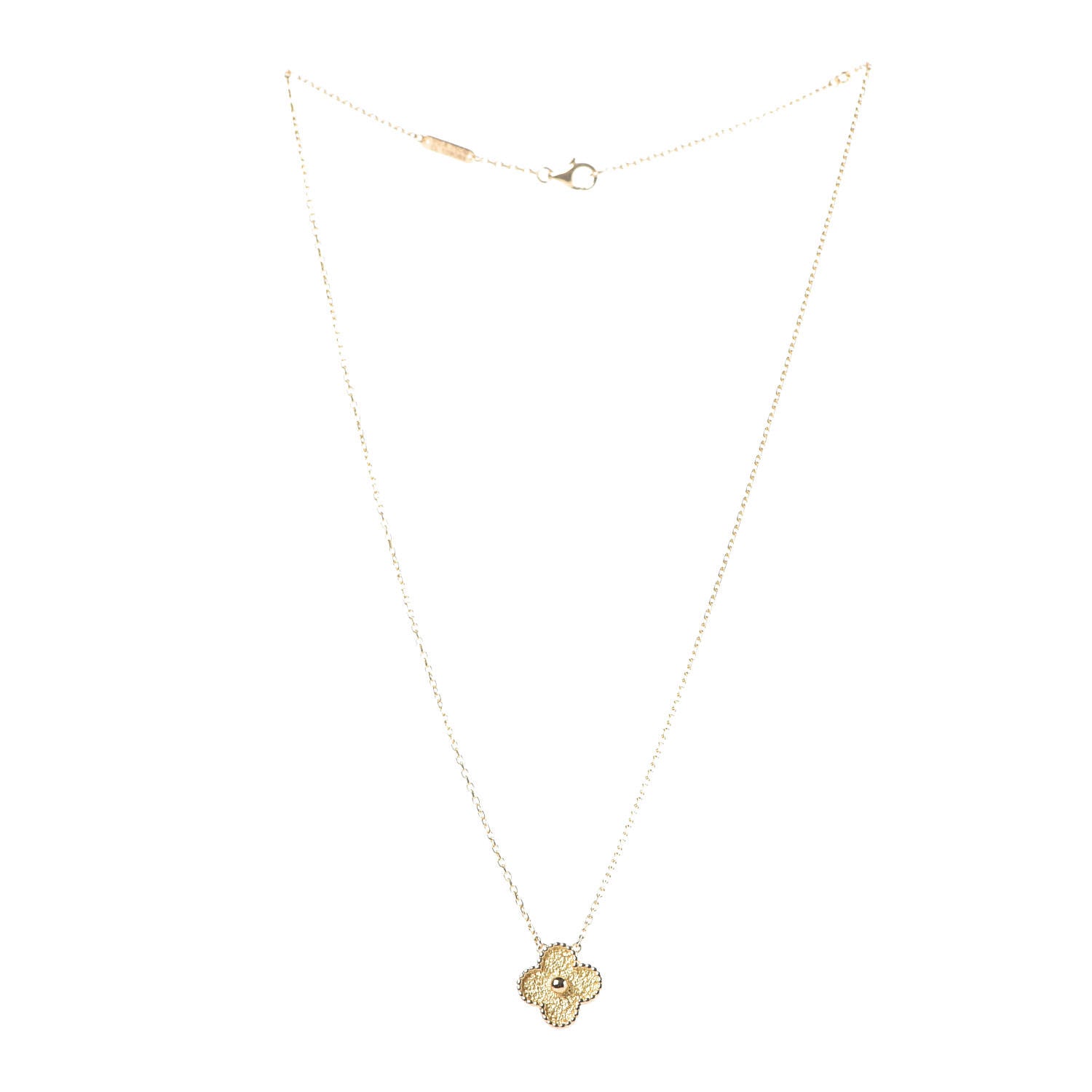 Van Cleef & Arpels 18K Yellow Gold Vintage Alhambra Pendant Necklace 3 of 6
