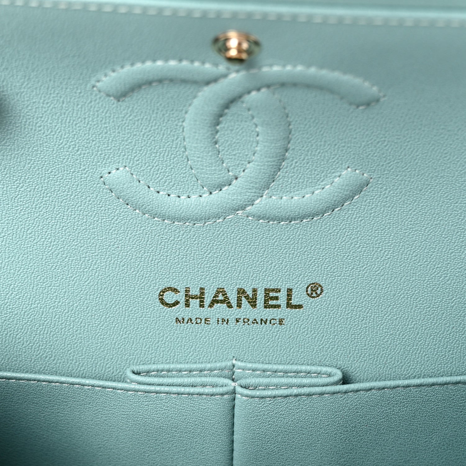 Chanel Caviar Quilted Small Double Flap Light Blue 6 of 10
