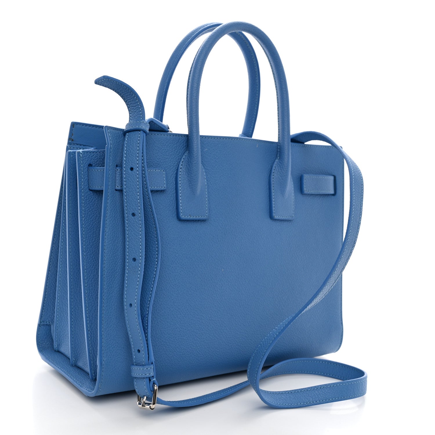 Saint Laurent Grained Calfskin Baby Sac De Jour Blue Clair 2 of 16