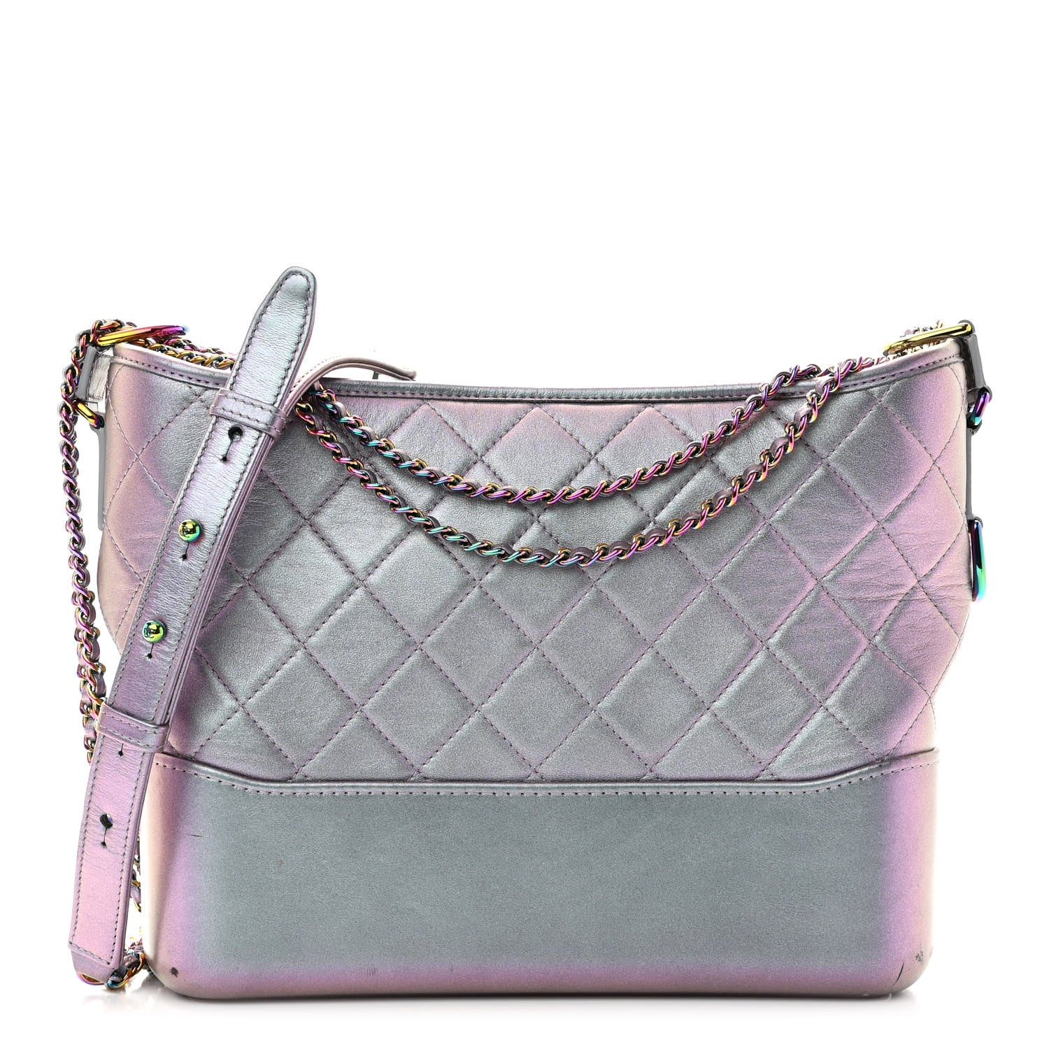 Chanel Iridescent Lambskin Calfskin Quilted Medium Gabrielle Hobo Light Purple 1 of 14
