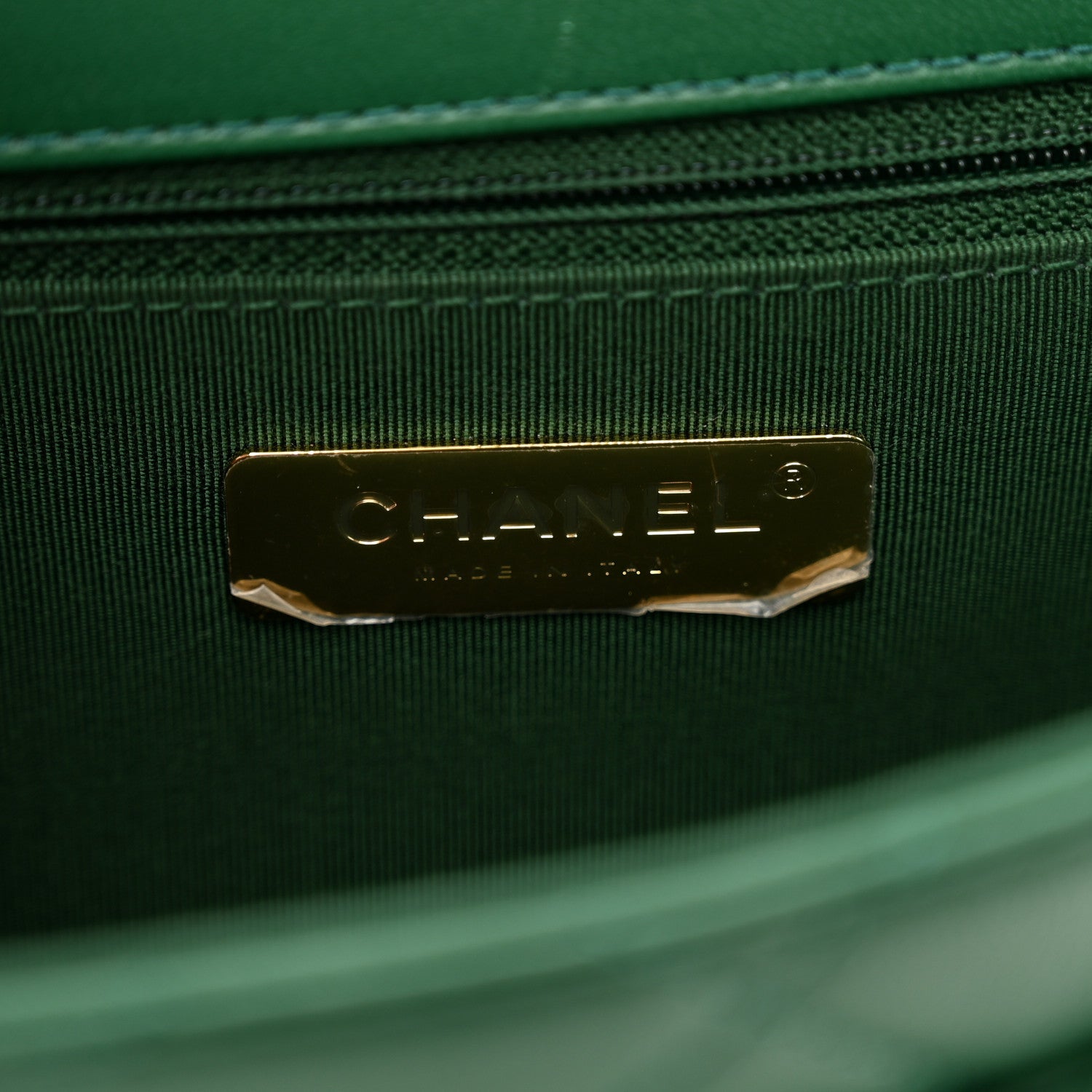 Chanel Lambskin Quilted Chain Infinity Top Handle Flap Green 7 of 11