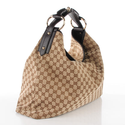 Gucci Monogram Large Horsebit Chain Hobo Dark Brown 3 of 7
