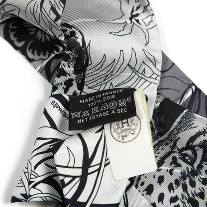 Hermes Silk Jungle Love Rainbow Twilly Gris Black White 3 of 4