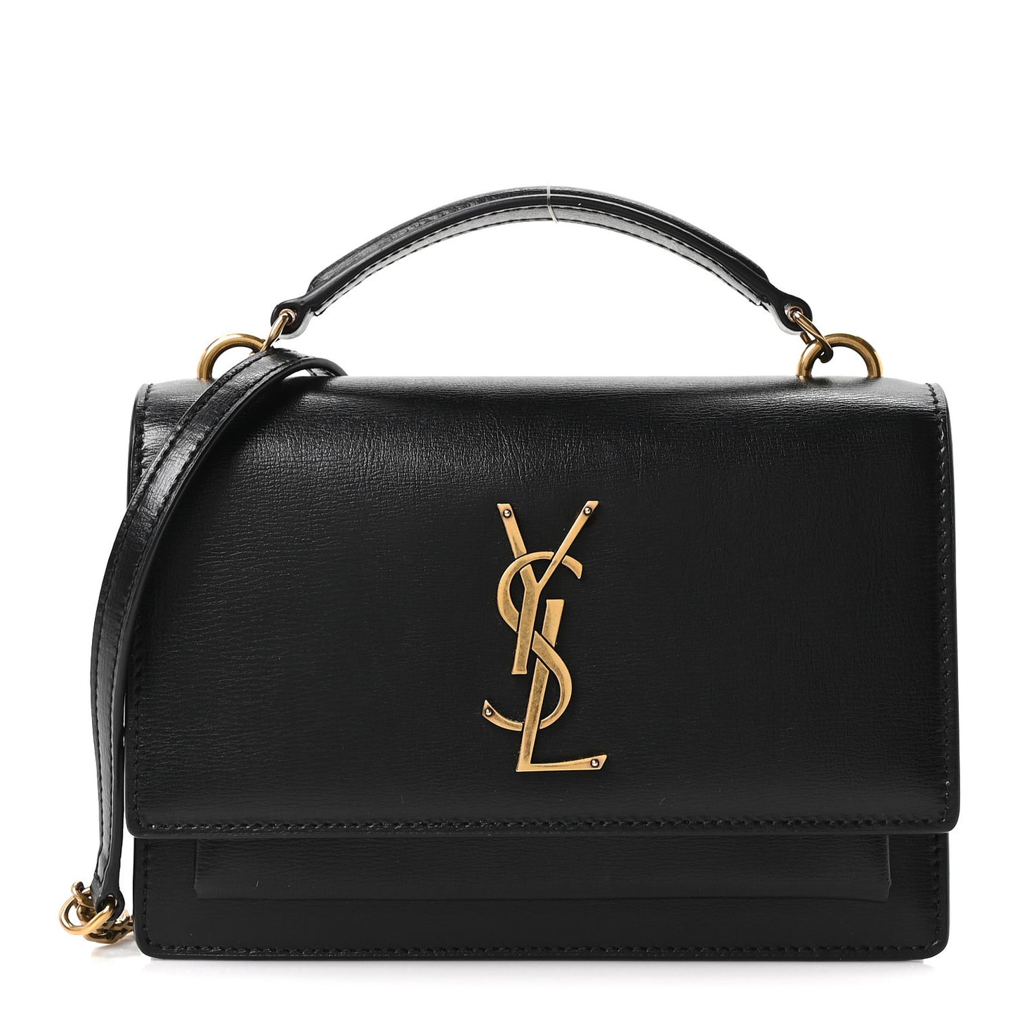 Calfskin Monogram Sunset Chain Wallet Black