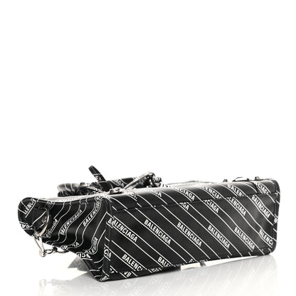 Balenciaga Veau Allover Logo Classic Silver Hardware S City Black White 4 of 10