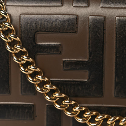 Fendi Vitello Cruise F is Fendi FF 1974 Embossed Medium Envelope Wallet On Chain Fragola Maya Black 11 of 11