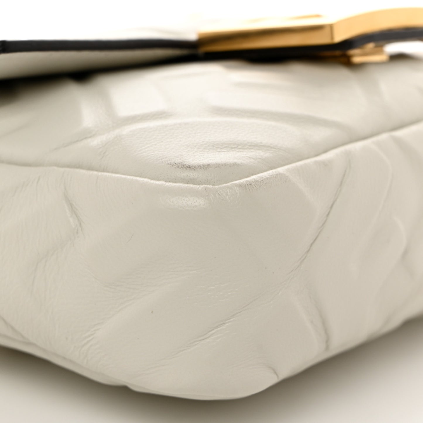 Nappa FF 1974 Embossed Mini Baguette White
